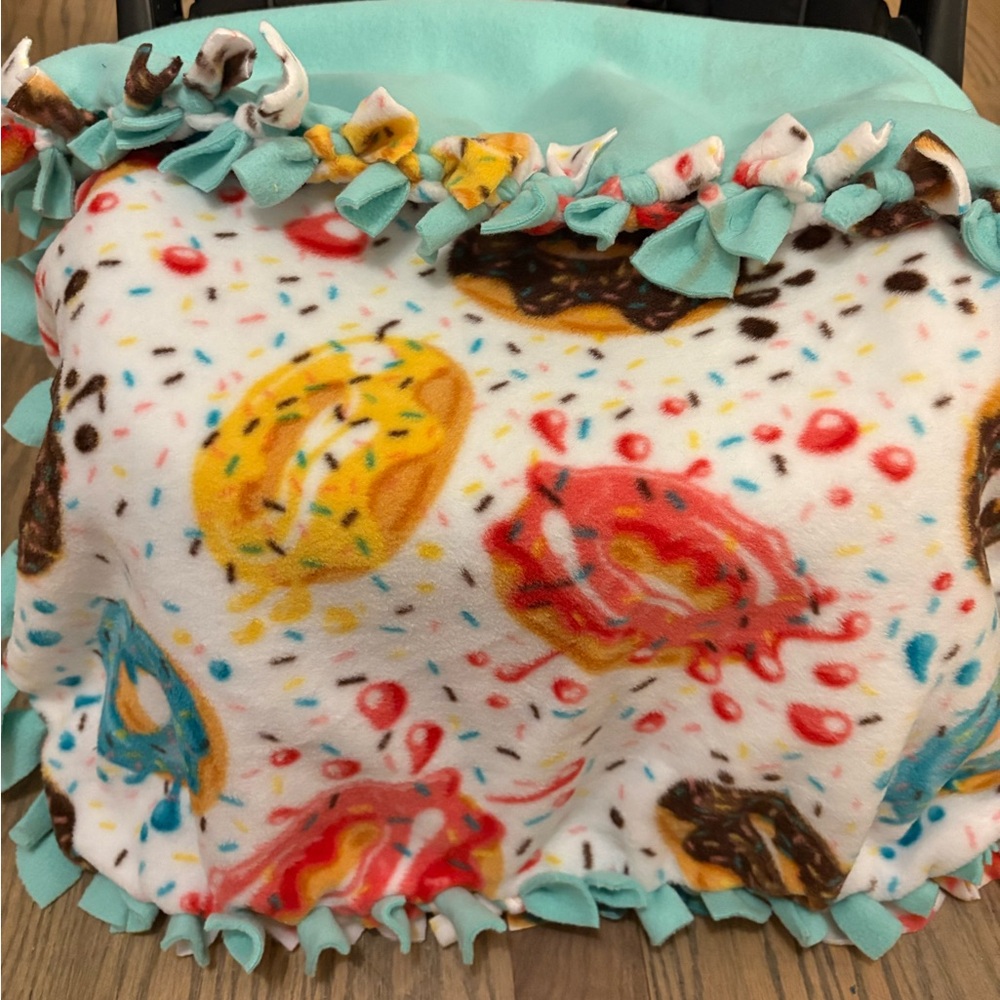 Colorful Donut Print Kids Blanket